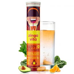 Zingavita: Multivitamin Effervescent Tablets for Kids Healthy Growth - 20 Tablets