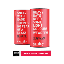 Sanity: Regular and Super Applicator Tampons - Pack of 20