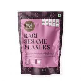 Prime Foods: Ragi Crackers with Sesame and Flax Seeds - Pack of 4 - 80 gm each
