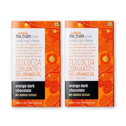 The Whole Truth: The Whole Truth Protein Bars - Orange Cocoa Pack of 6 (6 x 52g) All Natural, No Added Sugar