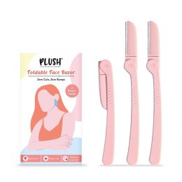 Plush: Foldable & Reusable Face & Eyebrow Razor for Women - Pack of 3