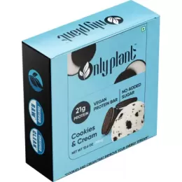Only plant: Cookies and Cream Protein Bar Nutrition Bars - 460 gm (Pack of 6)