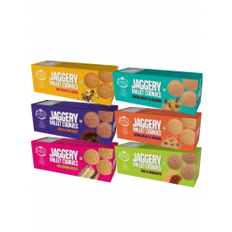 Early Foods: Assorted - Ragi, Dry Fruit, Multigrain, Jowar, Foxtail, Chocolate Jaggery Cookies - Pack of 6 - 150 gm each