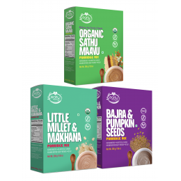 Early Foods: Combo of 3 Organic Millet Porridges - Breakfast Cereal Combo for Kids