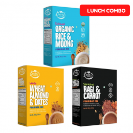Early Foods: Combo of 3 Organic Millet Porridges - Lunch Cereal Combo for Kids