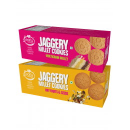 Early Foods: Assorted - Dry Fruit & Multigrain Millet Jaggery Cookies - Pack of 2 - 150 gm
