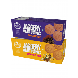 Early Foods: Assorted - Dry Fruit & Ragi Choco Jaggery Cookies - Pack of 2 - 150 gm