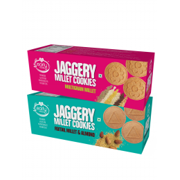 Early Foods: Assorted - Foxtail Almond & Multigrain Jaggery Cookies - Pack of 2 - 150 gm each