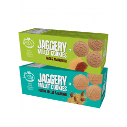 Early Foods: Assorted - Foxtail Almond & Ragi Choco Jaggery Cookies - Pack of 2 - 150 gm each