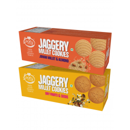 Early Foods: Assorted - Jowar & Dry Fruit Jaggery Cookies - Pack of 2 - 150 gm each