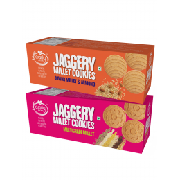 Early Foods: Assorted - Jowar & Multigrain Millet Jaggery Cookies - Pack of 2 - 150 gm each