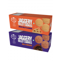 Early Foods: Assorted - Jowar & Ragi Amaranth Jaggery Cookies - Pack of 2 - 150 gm each
