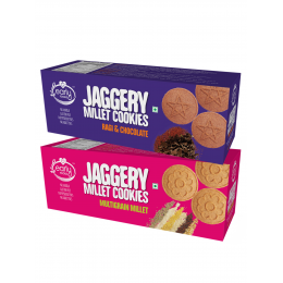 Early Foods: Assorted - Multigrain Millet & Ragi Amaranth Jaggery Cookies - Pack of 2 - 150 gm each
