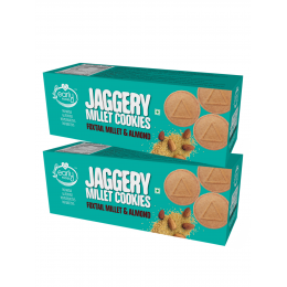 Early Foods: Foxtail Millet & Almond Jaggery Cookies - Pack of 2 - 150 gm each