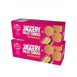 Early Foods: Organic Multi-grain Millet Jaggery Cookies - Pack of 2 - 150 gm each