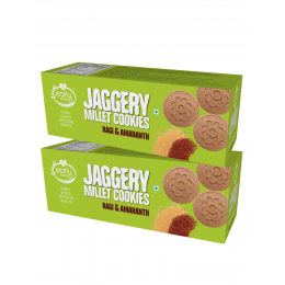 Early Foods: Organic Ragi & Amaranth Jaggery Cookies - Pack of 2 - 150 gm each