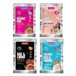 Early Foods: Stage 1 Trial Pack Combo - Organic Fresh Porridge Mixes - Pak of 3 - 50 gm each