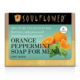 Soulflower: Orange peppermint Soap for men - 150g