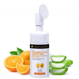 Soulflower: Herbal Vitamin C 0.5% Green Tea Brightening Foaming Face Wash