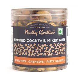 Nutty Gritties: Nutty Gritties Smoked Cocktail Nut Mix - 220g | Almonds, Cashew Nuts, Pistachio Kernel | Mixed Premium Dry Fruits, Evening Snack