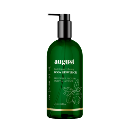 August Bioscience: Peppermint,Argan & Sweet Almond Body Shower Oil - 250ml