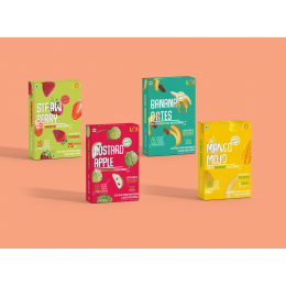 LQI: Strawberry, Mango Mojo, Banana Dates, Custard Apple Smoothie - Pack of 4 - 500 gm (Available In Dellhi NCR, Mumbai And Bangalore)