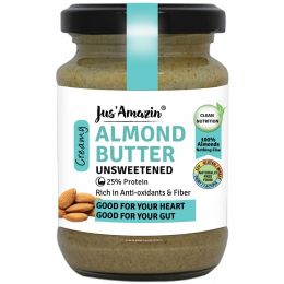 Jus Amazin: Creamy Almond Butter - Unsweetened - 125 gm