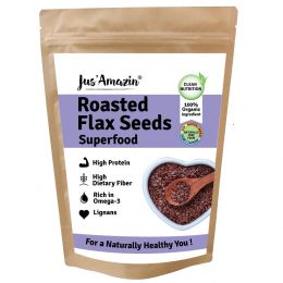 Jus Amazin: Organic Roasted Flax Seeds - 500 gm