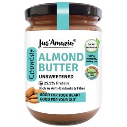 Jus Amazin: CRUNCHY Almond Butter - Unsweetened - 500 gm