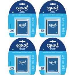 equal : Classic Zero Calorie Sweetener - Pack of 4 - 300 Tablets Each