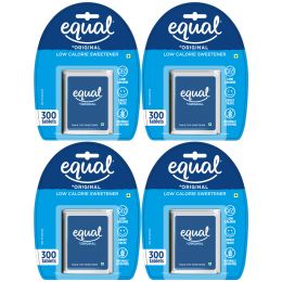 equal : Original Low Calorie Sweetener - Pack of 4 - 300 Tablets Each