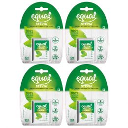 equal : Stevia Natural Sweetener - Pack of 4 (100 Tablets Each)