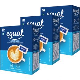 equal : Original Low Calorie Sweetener -  - Pack of 3 (50 Sachet Each)