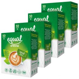 equal : Stevia Natural Sweetener - Pack of 4 (50 Sachet Each)