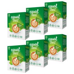 equal : Stevia Natural Sweetener - Pack of 6 (50 Sachet Each)