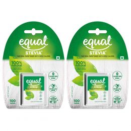 equal : Stevia Natural Sweetener - Pack of 2 (100 Tablets Each)
