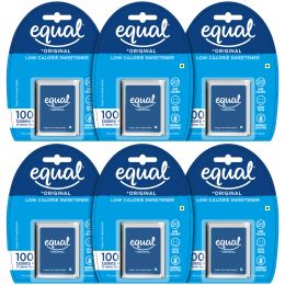 equal : Original Low Calorie Sweetener - Pack of 6 (110 Tablets Each)