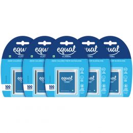 equal : Classic Zero Calorie Sweetener - Pack of 5 (100 Tablets Each)