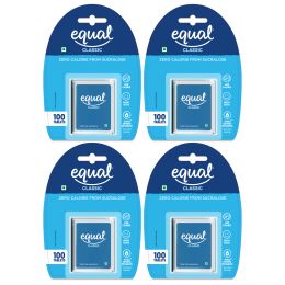 equal : Classic Zero Calorie Sweetener - Pack of 4 (100 Tablets Each)