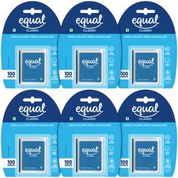 equal : Classic Zero Calorie Sweetener - Pack of 6 (100 Tablets Each)