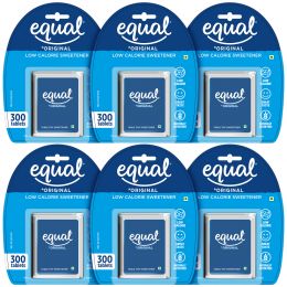 equal : Original Low Calorie Sweetener - Pack of 6 (300 Tablets Each)