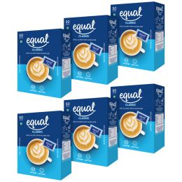 equal : Classic Zero Calorie Sweetener - Pack of 6 (50 Sachets)