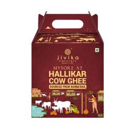 jivika naturals: Premium A2 Hallikar Cow Ghee (Glass Bottle) - 500 ml