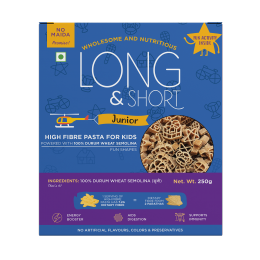 Long & Short: High Fibre Pasta Wholewheat Junior - 250gm