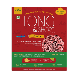 Long & Short: Veggie Pasta Beetroot Junior - 250gm