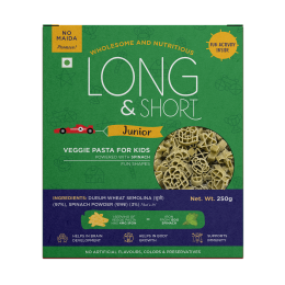 Long & Short: Veggie Pasta Spinach Junior - 250gm