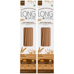 Long & Short: Spaghetti High Fibre Wholegrain Wheat Pasta - Pack of 2 (250gm Each)