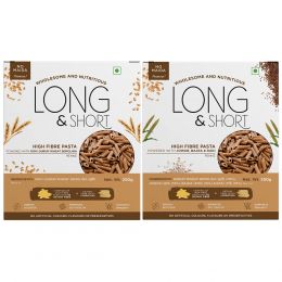 Long & Short: Penne High Fibre Wholegrain Wheat Pasta & Multigrain Pasta - Pack of 2 (250gm Each)
