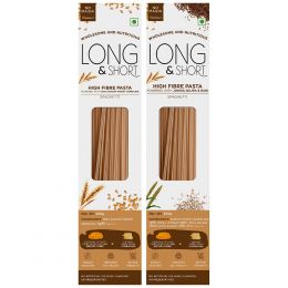 Long & Short: Spaghetti High Fibre Wholegrain Wheat Pasta & Multigrain Pasta - Pack of 2 (250gm Each)