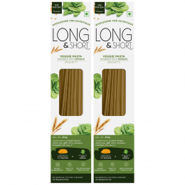 Long & Short: Spaghetti Veggie Spinach Pasta - Pack of 2 (250gm Each)